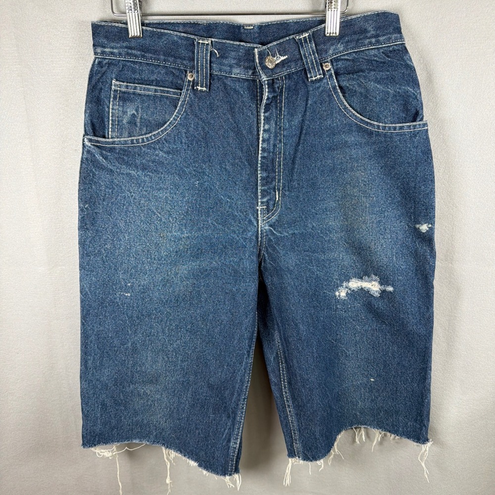 Guess Denim Shorts Mens 34 Blue Vintage Cut Off Jean Shorts Made in USA VTG